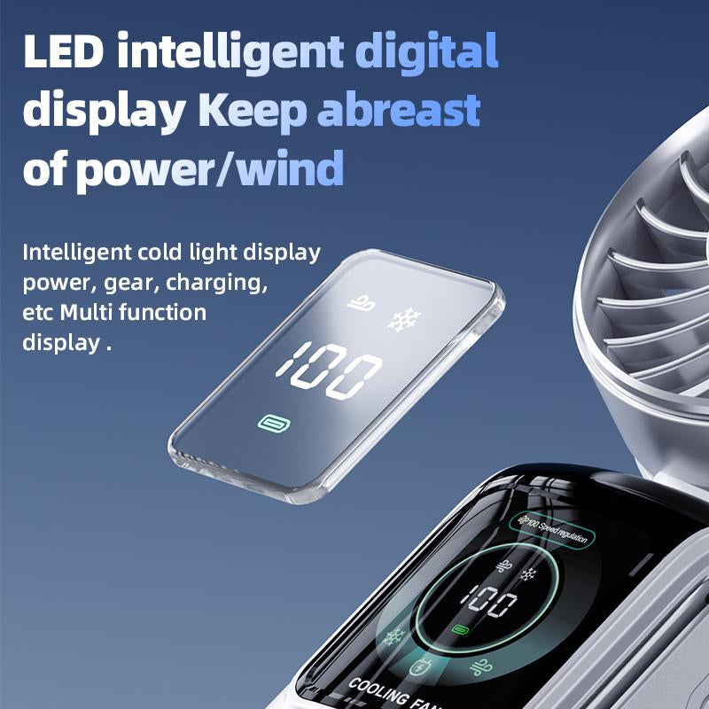 JOYYE Portable Handheld Turbo Fan, Portable Cooling Fan Adjustable 1-100 Speed, Rechargeable for Outdoor, Summer Travel, Working, Camping, Cordless