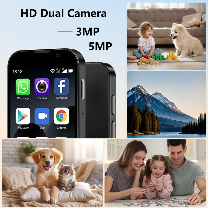 SOYES 3.0” Mini Smartphone with HD Touchscreen, Dual Cameras (3MP+5MP), GPS, Android, Lightweight & Portable - Perfect Kids’ Learning Tool & Toy Cellphone Gift